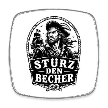 Störtebekker Stürz den Becher Pirat Legende - Viereckiger Kühlschrankmagnet - Weiß - Vorne