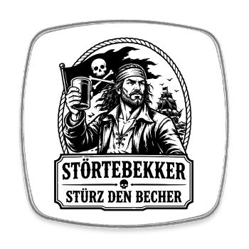 Störtebekker Stürz den Becher Pirat Legende - Viereckiger Kühlschrankmagnet - Weiß - Vorne