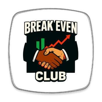 Break Even Club Wachstumspartner - Viereckiger Kühlschrankmagnet - Weiß - Vorne