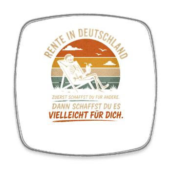 Rente in Deutschland Strand-Skelett - Viereckiger Kühlschrankmagnet - Weiß - Vorne