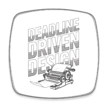 Graphiste graphiste Designer d’Impression Motivé par les délais - Magnet carré - blanc - Devant
