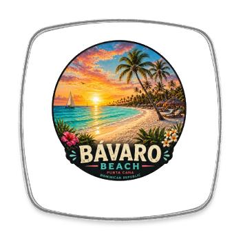 Bavaro Beach Punta Cana Caribbean Vacation Luxury - Square fridge magnet - white - Front