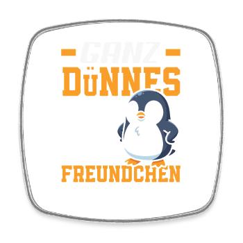 Ganz dünnes Eis Freundchen Pinguin - Viereckiger Kühlschrankmagnet - Weiß - Vorne