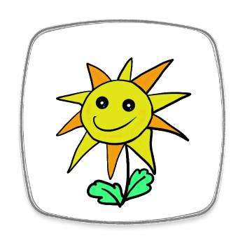 Enfants des fleurs Tournesols - Magnet carré - blanc - Devant