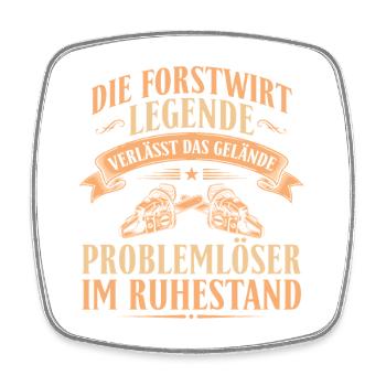 Forstwirt Legende Ruhestand - Rente Abschied - Viereckiger Kühlschrankmagnet - Weiß - Vorne