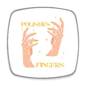 Nail Designer Nail Designer Cosmetics Nail Salon - Square fridge magnet - white - Front