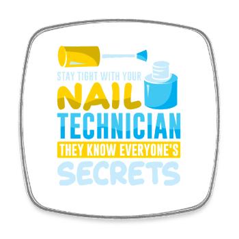 Nail Designer Nail Designer Cosmetics Nail Salon - Square fridge magnet - white - Front