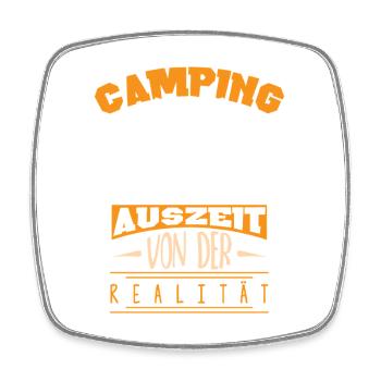 Camping Camper Wohnwagen Wohnmobil Campingplatz - Viereckiger Kühlschrankmagnet - Weiß - Vorne
