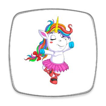 Ballet Licorne Ballerine Danseuse Mignonne Cadeau - Magnet carré - blanc - Devant