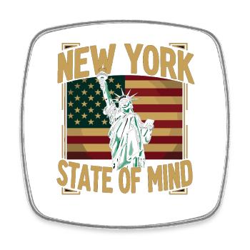 New York State of Mind Statue of Liberty - Square fridge magnet - white - Front