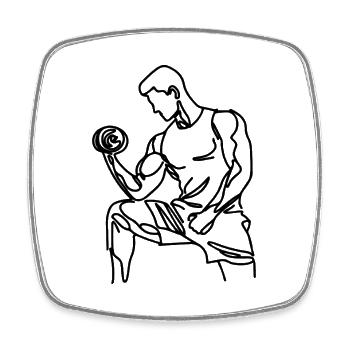 Fitness Sketch - Magnet carré - blanc - Devant