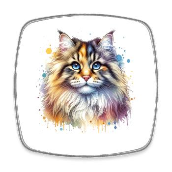 Norwegian Forest Cat Motif - Square fridge magnet - white - Front