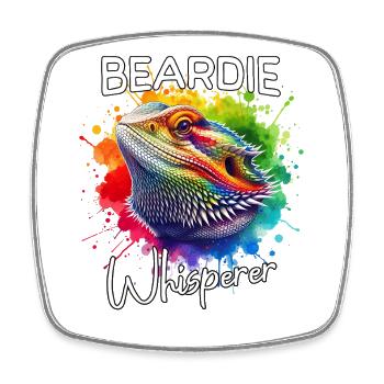 Bearded Dragon Whisperer - Square fridge magnet - white - Front