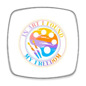 Artist Painter Graphic In Art I Found Freedom Gift - Square fridge magnet - white - Front