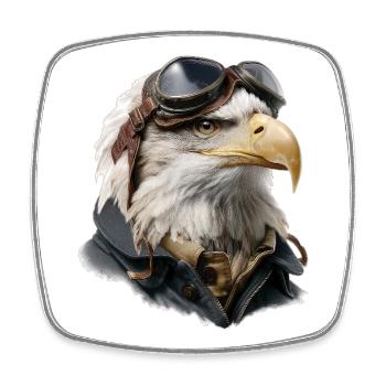 Adler Pilot - Magnet carré - blanc - Devant