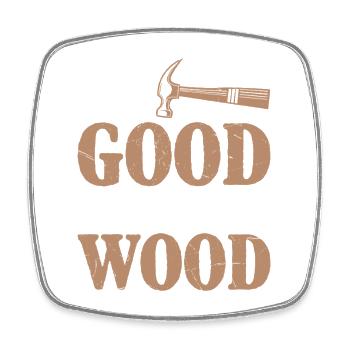 Ich bin gut mit Holz Schmutziger witz - Viereckiger Kühlschrankmagnet - Weiß - Vorne