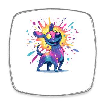 Chien Galactique des Couleurs - Magnet carré - blanc - Devant