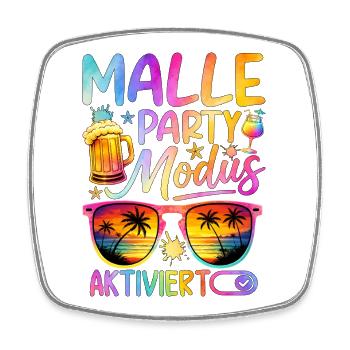 Malle Party Mode Activated - Square fridge magnet - white - Front