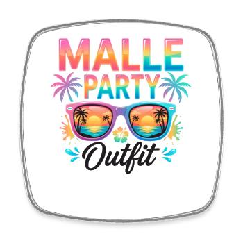 Malle Party Outfit - Viereckiger Kühlschrankmagnet - Weiß - Vorne