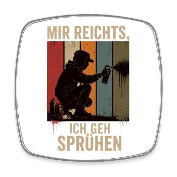 Mir reichts Ich geh sprühen Retro Graffiti Shirt - Viereckiger Kühlschrankmagnet - Weiß - Vorne