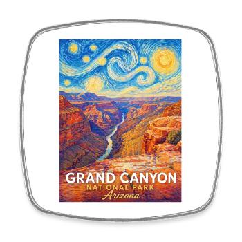 Grand Canyon National Park Poster Arizona - Square fridge magnet - white - Front