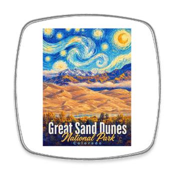 Great Sand Dunes Nationalpark, Colorado - Viereckiger Kühlschrankmagnet - Weiß - Vorne