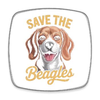 Save the Beagles - Square fridge magnet - white - Front
