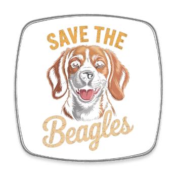 Save the Beagles Beagle Rescue Tee - Square fridge magnet - white - Front