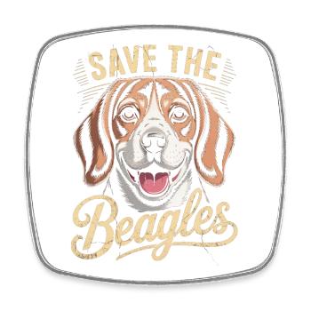 Save the Beagles - Square fridge magnet - white - Front