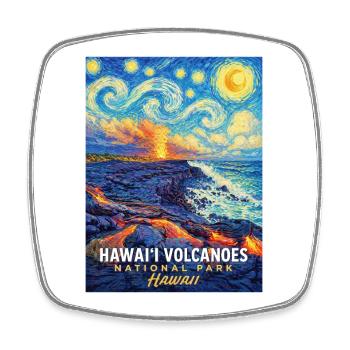 Hawaii Vulkan National Park - Viereckiger Kühlschrankmagnet - Weiß - Vorne