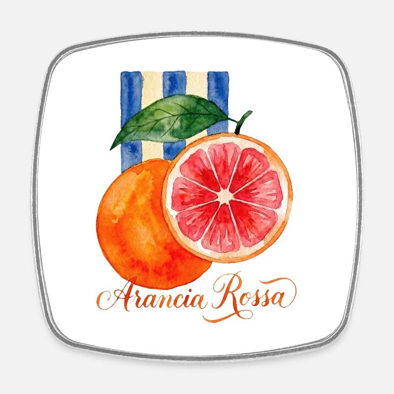 Arancia Rossa Watercolor Citrus - Square fridge magnet - white