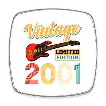 Vintage 2001 Guitar Limited Edition Design - Square fridge magnet - white - Front