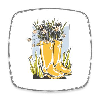 Garden Decoration - Square fridge magnet - white - Front