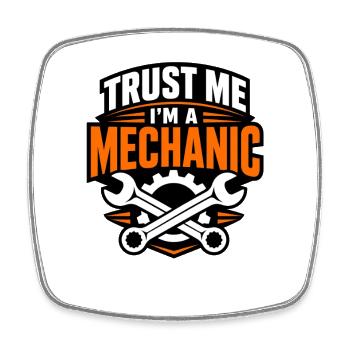 Trust Me I'm a Mechanic T-Shirt Funny Car Mechanic - Viereckiger Kühlschrankmagnet - Weiß - Vorne