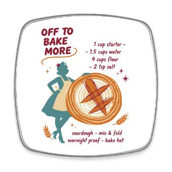 sourdough bread baking baker sourdough bread - Square fridge magnet - white - Front