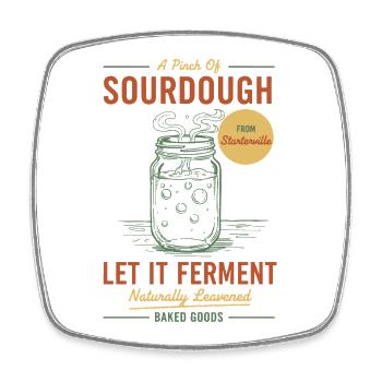 La cuisson au pain au levain permet de fermenter à l’ère du levain - Magnet carré - blanc - Devant