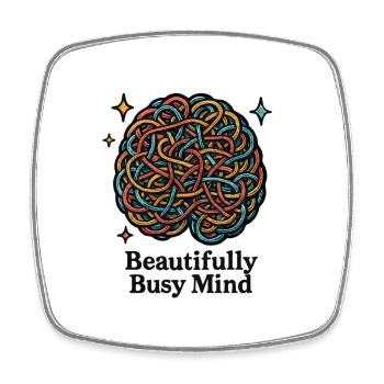 Colorful balls of thoughts - Square fridge magnet - white - Front