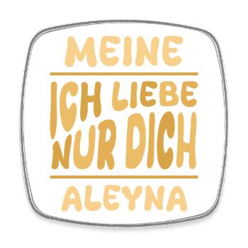 Liebe Aleyna - Viereckiger Kühlschrankmagnet - Weiß - Vorne