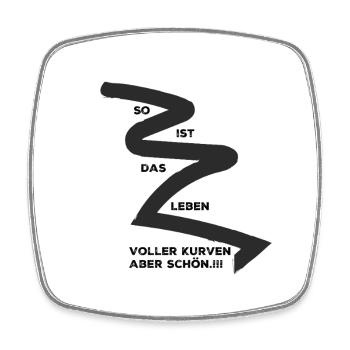 Kurven erleben , oder ausleben. - Viereckiger Kühlschrankmagnet - Weiß - Vorne