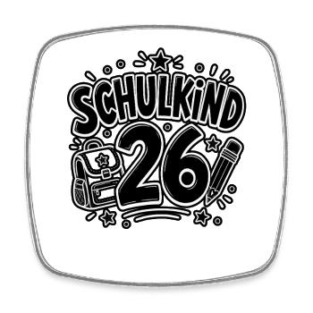 Schulkind 26 – Schulalltag Illustration - Viereckiger Kühlschrankmagnet - Weiß - Vorne