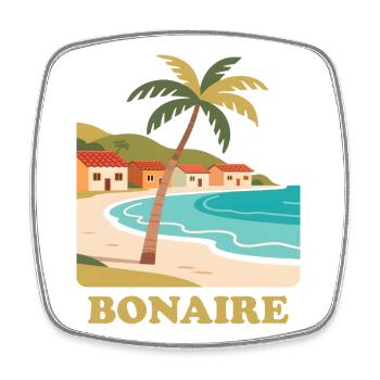 Bonaire - Viereckiger Kühlschrankmagnet - Weiß - Vorne