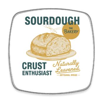 Sourdough Crust Enthusiast Bread Baking Baker - Square fridge magnet - white - Front