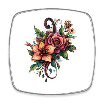 Floral splendour in a swirl of colour - Square fridge magnet - white - Front