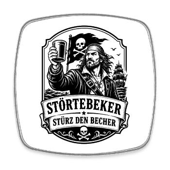 Stoertebeker Stürz den Becher Pirat Legende - Viereckiger Kühlschrankmagnet - Weiß - Vorne