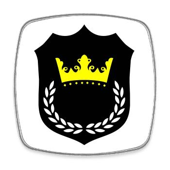 Crown Splendour Yellow Black - Square fridge magnet - white - Front