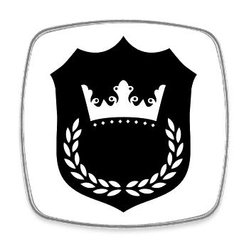 krone_wappen_001 - Viereckiger Kühlschrankmagnet - Weiß - Vorne