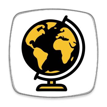 Globe Globe Earth School - Square fridge magnet - white - Front
