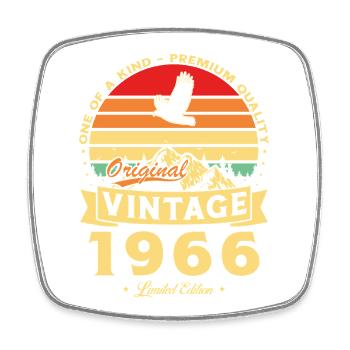 1966 Vintage Retro Geburtstagsgeschenk - Viereckiger Kühlschrankmagnet - Weiß - Vorne
