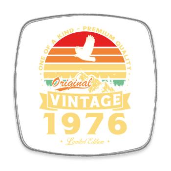 1976 Vintage Retro Geburtstagsgeschenk - Viereckiger Kühlschrankmagnet - Weiß - Vorne