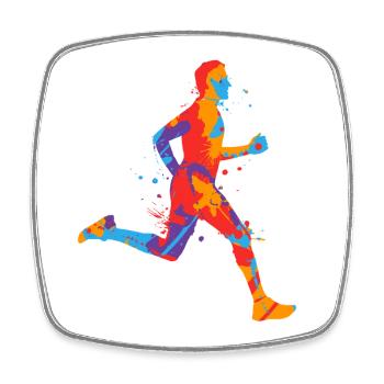 Course de jogging colorée Garçons garçons Coureurs - Magnet carré - blanc - Devant
